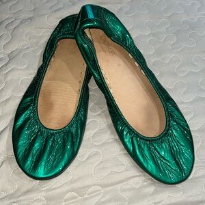 Tieks Emerald Green Ballet Flats Special Edition, Sz. 9, Very Good Condition🍃.